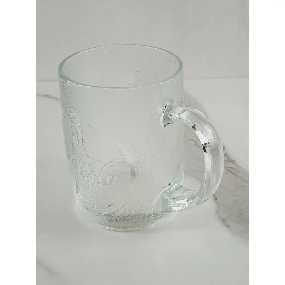 Coca Cola Frosted Glass Coffee Mug Embossed Logo 12oz Tea Cup 4